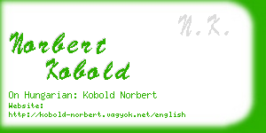 norbert kobold business card